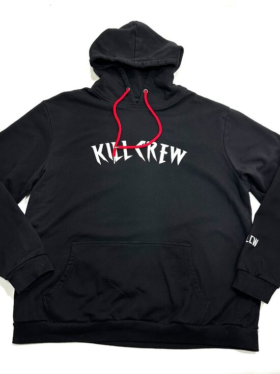 Kill Crew Other - Kill Crew Hoodie Mens 2XL Black Pullover Sweatshirt Graphic Logo Streetwear